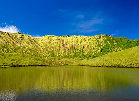 火山地貌,火山湖,亚速尔群岛,葡萄牙,欧洲