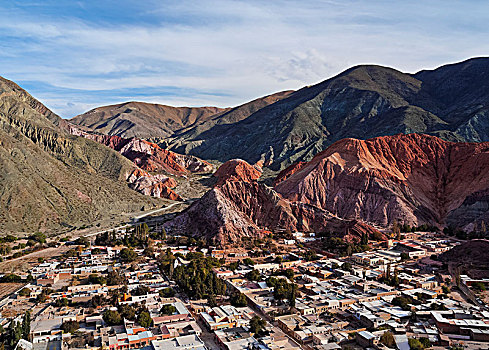 山,彩色,俯视图,普尔马马卡,胡胡伊省,阿根廷,南美