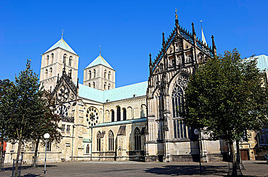 大教堂,明斯特地区,北莱茵-威斯特伐利亚,德国,欧洲