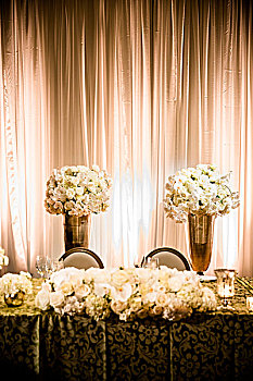 花,顶着,桌子,婚礼