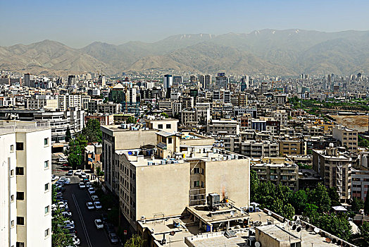 风景,俯视,德黑兰,伊朗,亚洲