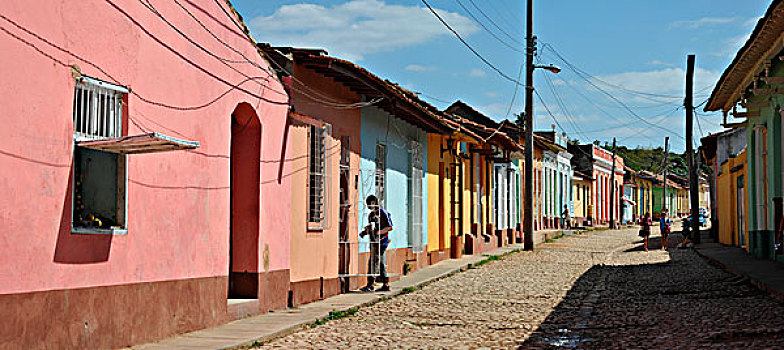 加勒比,古巴,圣斯皮里图斯,特立尼达,街头生活