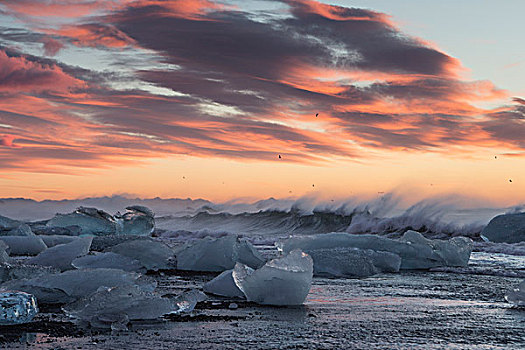 冰河,泻湖,瓦特纳冰川,国家公园,冰岛