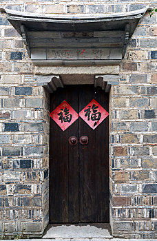 南京市老门东历史文化街区古民居砖墙木门