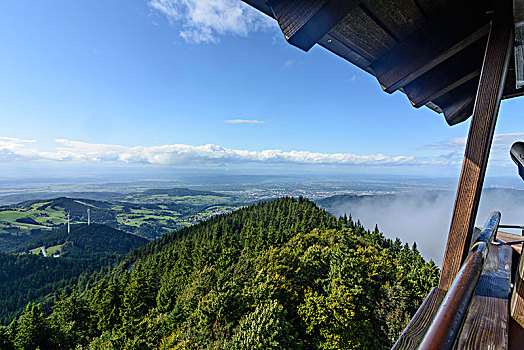 布赖施高,了望塔,山,风景,黑森林地区,黑森林,巴登符腾堡,德国