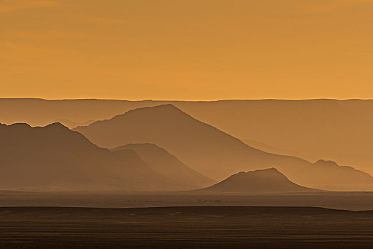 日出,上方,山,山谷,塞斯瑞姆,地区,纳米比亚,非洲