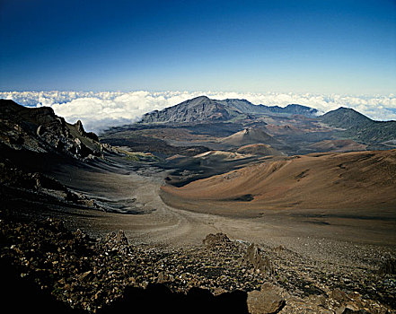 夏威夷,毛伊岛,哈雷阿卡拉火山口,山,大幅,尺寸