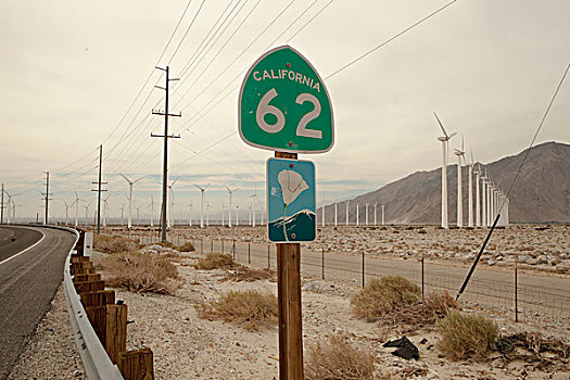 公路,风电场,加利福尼亚,美国