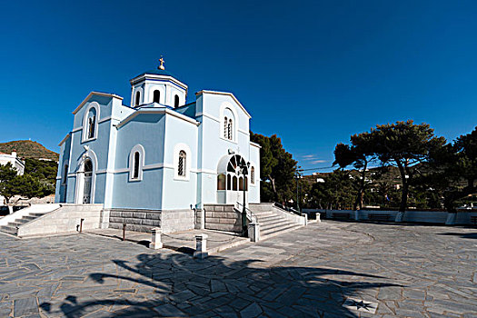 蓝色,东正教,锡罗斯岛,基克拉迪群岛,爱琴海,希腊