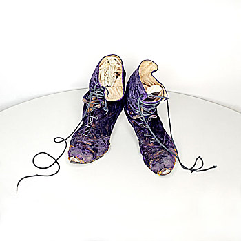 老,紫色,鞋