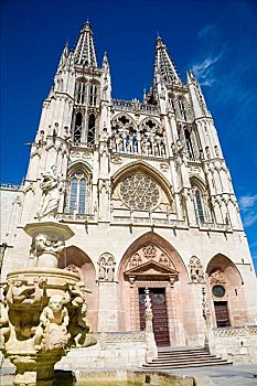 哥特式,大教堂,13世纪,广场,布尔戈斯,西班牙