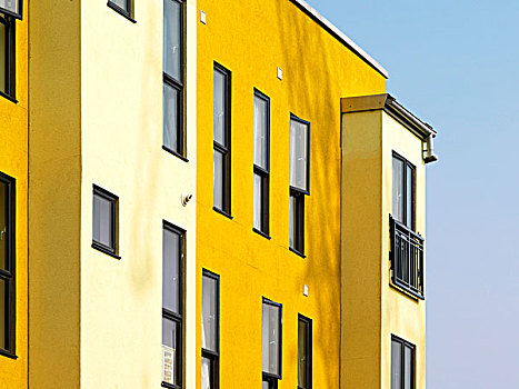 黄色,柠檬,现代,建筑