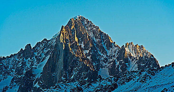 山,顶峰,正面,勃朗峰,山丘,夏蒙尼,上萨瓦,法国,欧洲