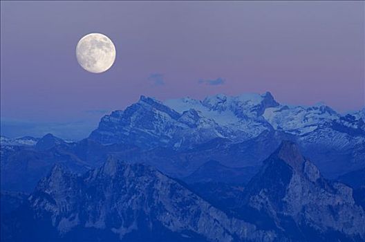 大小,满月,施维茨,瑞士