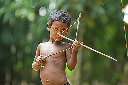 男孩,种族,乡村,孟加拉,九月,2007年