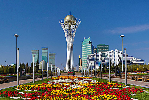 哈萨克斯坦,阿斯塔纳,城市,新,行政,道路,纪念建筑