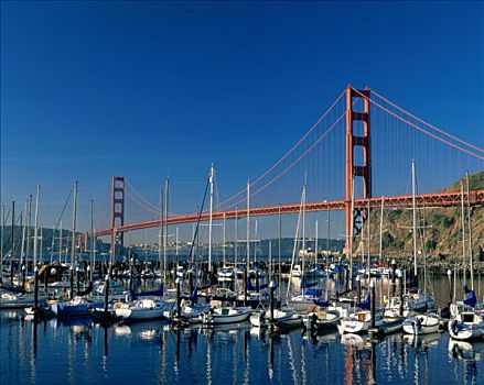 金门大桥,游艇,旧金山,加利福尼亚,美国