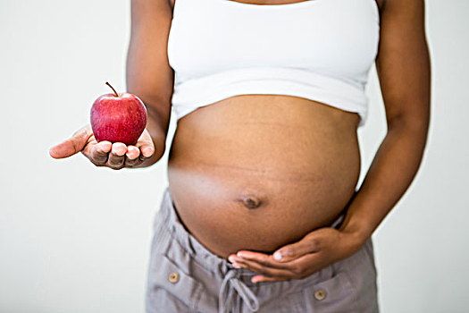 孕妇,拿着,苹果,张开手