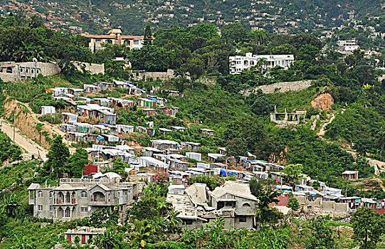 haiti,port,au,prince,destroyed,home,on,hill