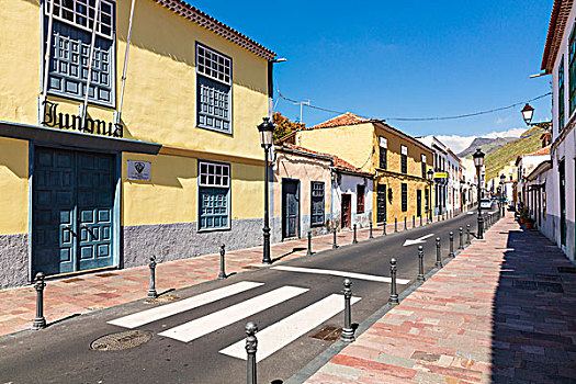 彩色,房子,小,街道,加纳利群岛,西班牙