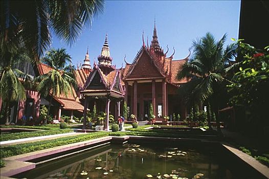 柬埔寨,国家博物馆,户外