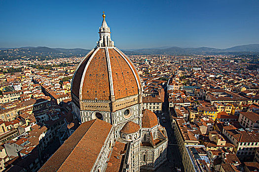 俯视,中央教堂,城镇,佛罗伦萨,托斯卡纳,意大利