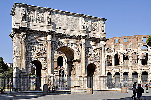 君士坦丁凯旋门,罗马角斗场,广场,罗马圆形大剧场,罗马,拉齐奥,意大利,欧洲