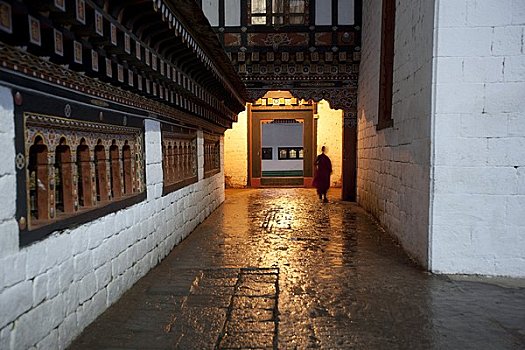 场景,廷布,不丹,佛教,寺院,要塞
