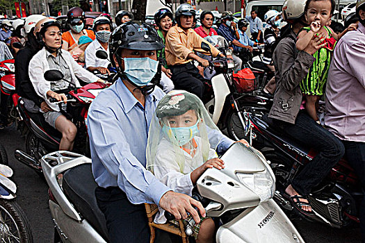 越南,胡志明市,摩托车,交通