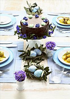 桌子,洋蓟食品,复活节蛋糕,复活节