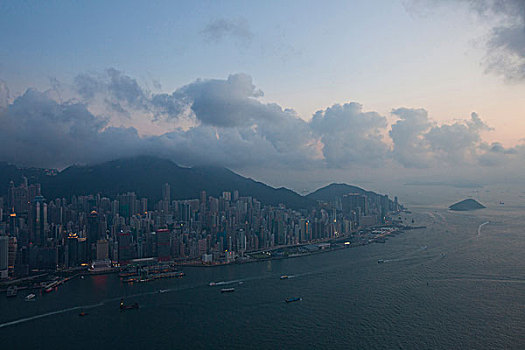 香港,维多利亚港,日落