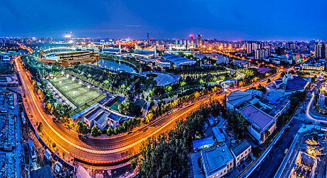 北京国家奥林匹克体育中心夜景