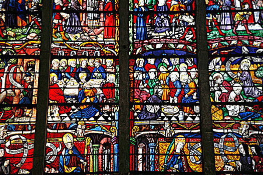 法国,香巴尼阿登大区,特鲁瓦,教堂,彩色玻璃窗,16世纪,激情,耶稣