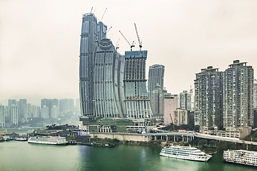 重庆市嘉陵外滩高楼环境建筑
