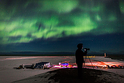 摄影,北极光,杰古沙龙湖,瓦特纳冰川,冰盖,冰岛