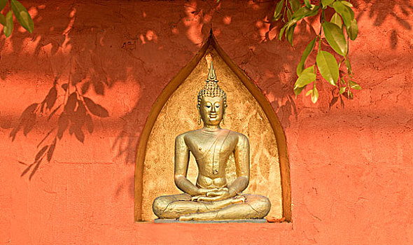 佛像,墙壁,清迈,清迈省,泰国,亚洲