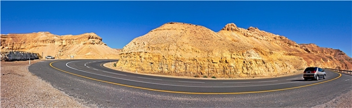 全景,公路,山,荒芜,以色列