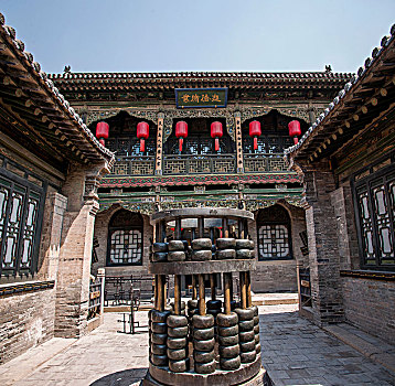 山西省晉中市祁縣喬家大院中國珠算博物館鎮館之寶,銅算盤,柱