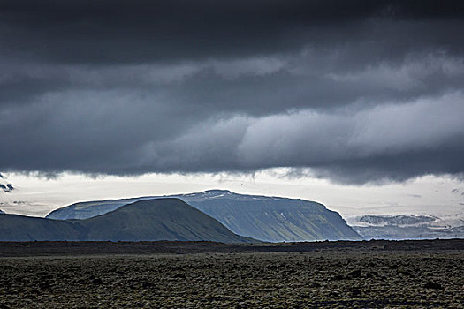 风景,瓦特纳冰川国家公园,雷雨天气,冰岛