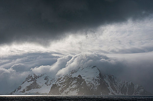南极,海峡,风暴,天空