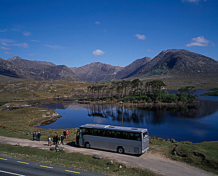 旅游巴士,湖,戈尔韦郡,爱尔兰