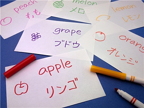制作,语言文字,学习卡片,日本