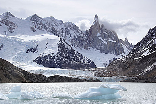 阿根廷,巴塔哥尼亚,浮冰,山景