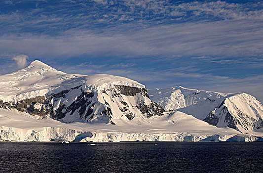 南极,南极半岛,山峦,遮盖,冰,雪