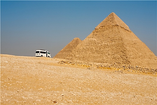 旅游,货车,停止,金字塔,吉萨金字塔
