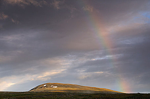 彩虹,上方,风景,尤通黑门山,国家,公园,挪威,斯堪的纳维亚,欧洲