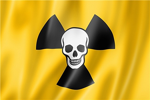 放射性,核符号,死亡,旗帜