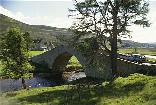 石桥,格兰扁区,山峦,苏格兰,英国