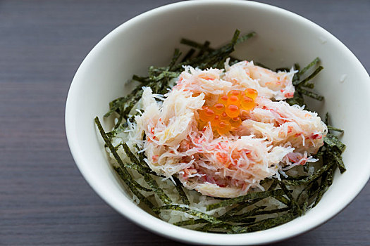 新鲜,蟹肉,饭碗,日本料理