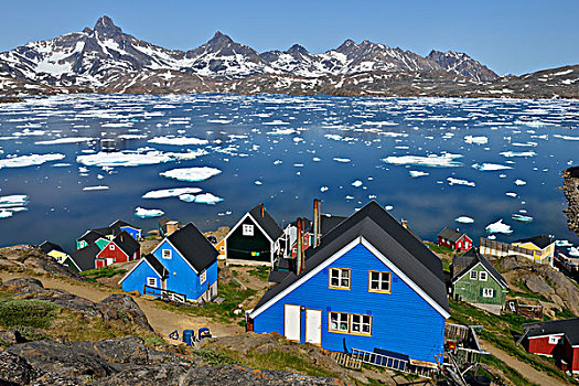 风景,上方,奥斯卡,安马沙利克岛,东方,格陵兰,北美